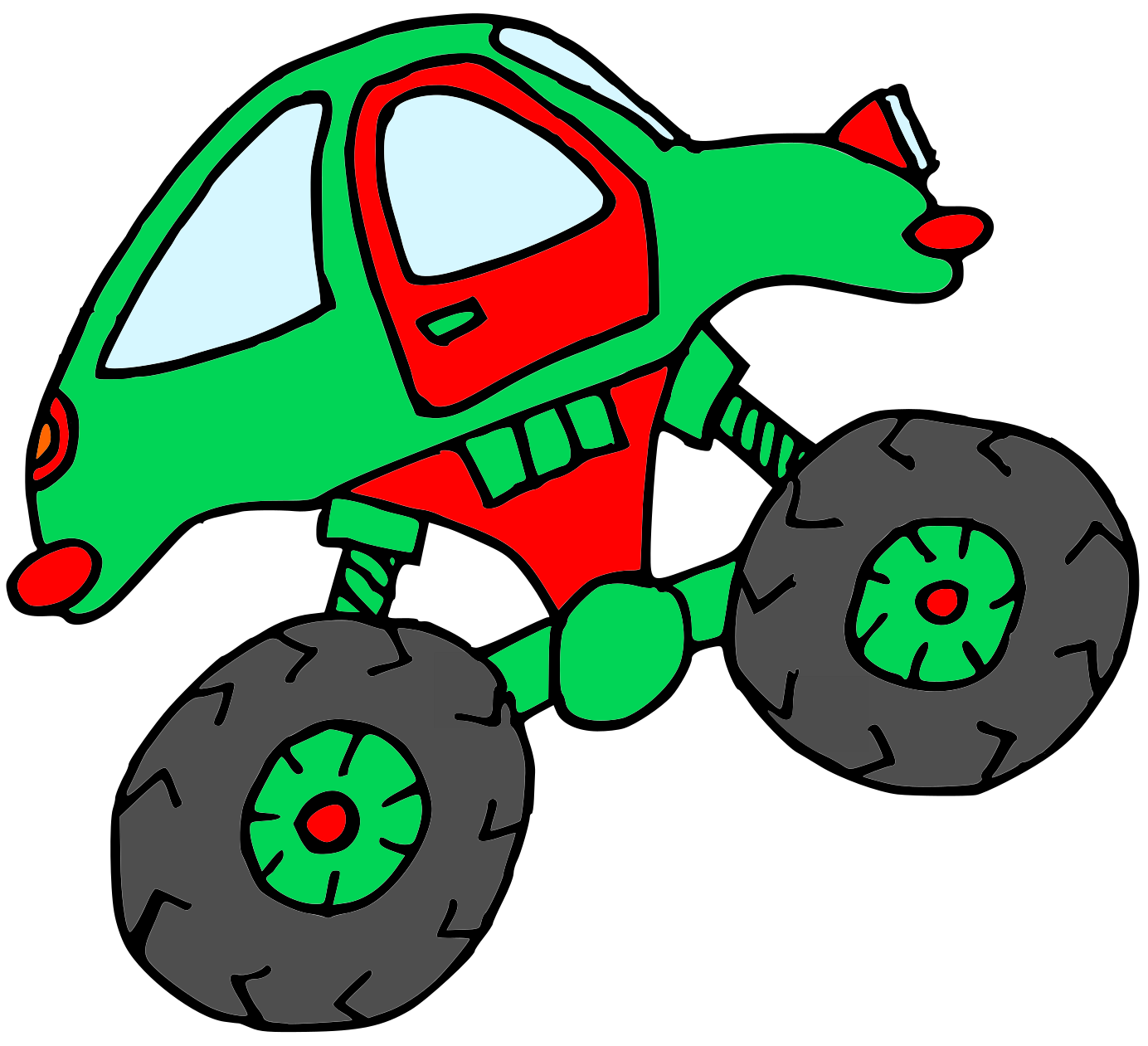 Autorská ilustrace auto zelené Hravé stroje